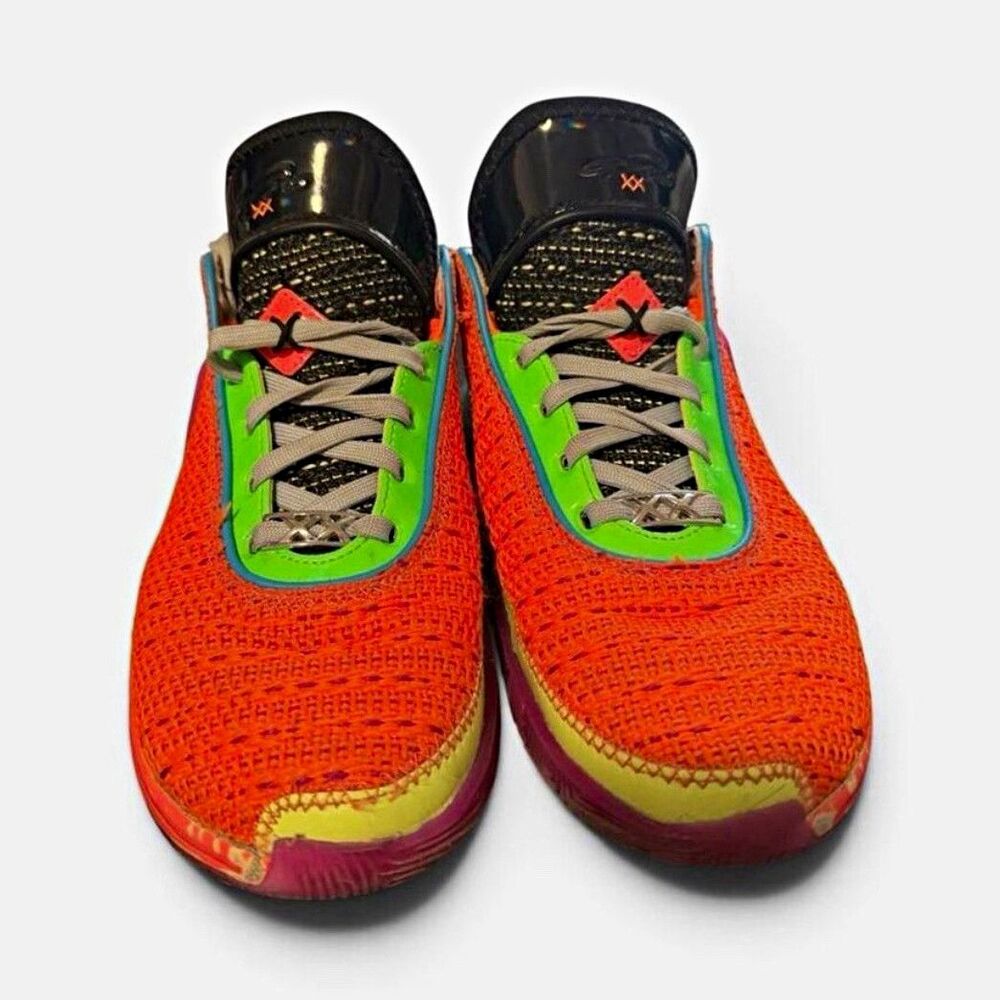 Nike LeBron 20 chosen 1 size  5 Orange Green Black Mesh Low Top Lace-Up Sneakers